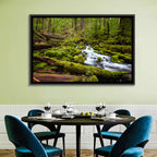 Mossy Cascade Forest Stream Wall Art