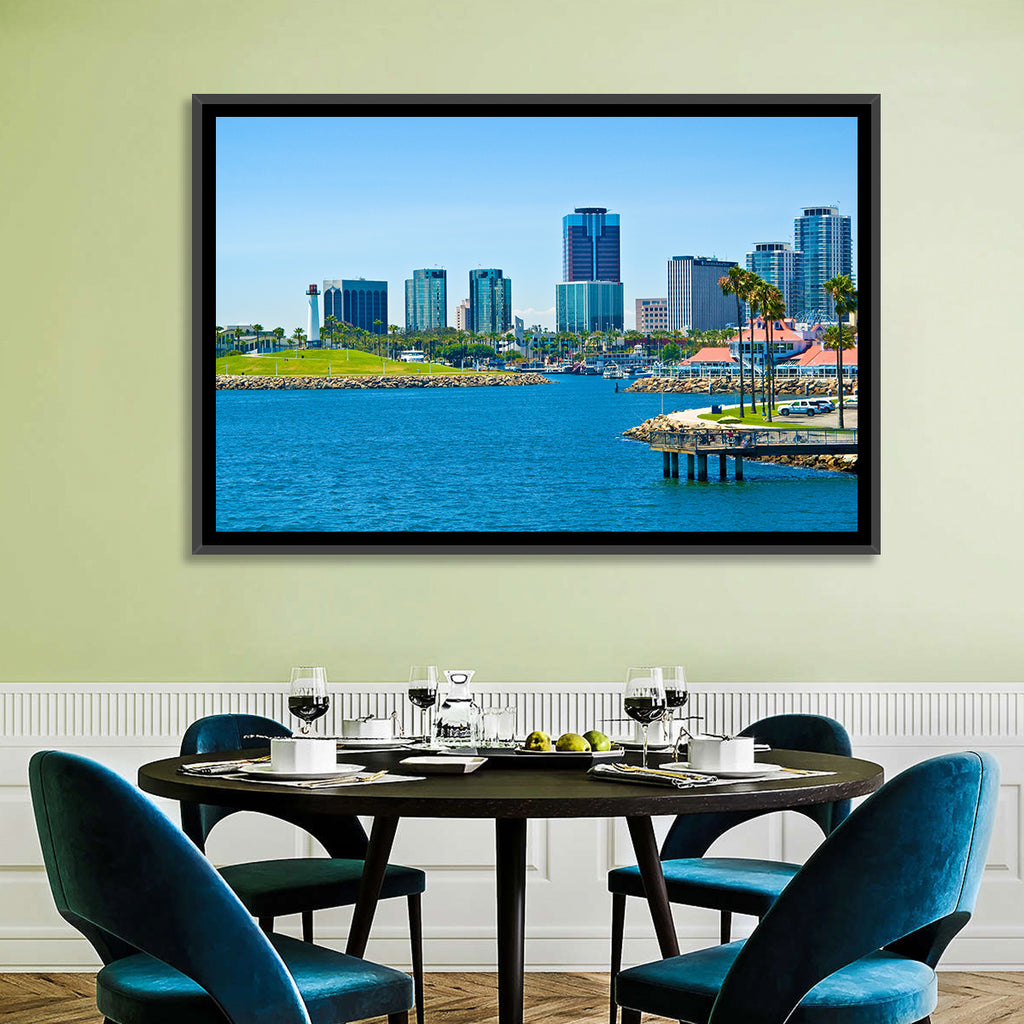 Long Beach Rainbow Harbor Skyline Wall Art