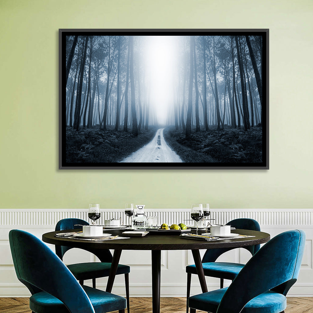 Misty Forest Road at Twilight Wall Art