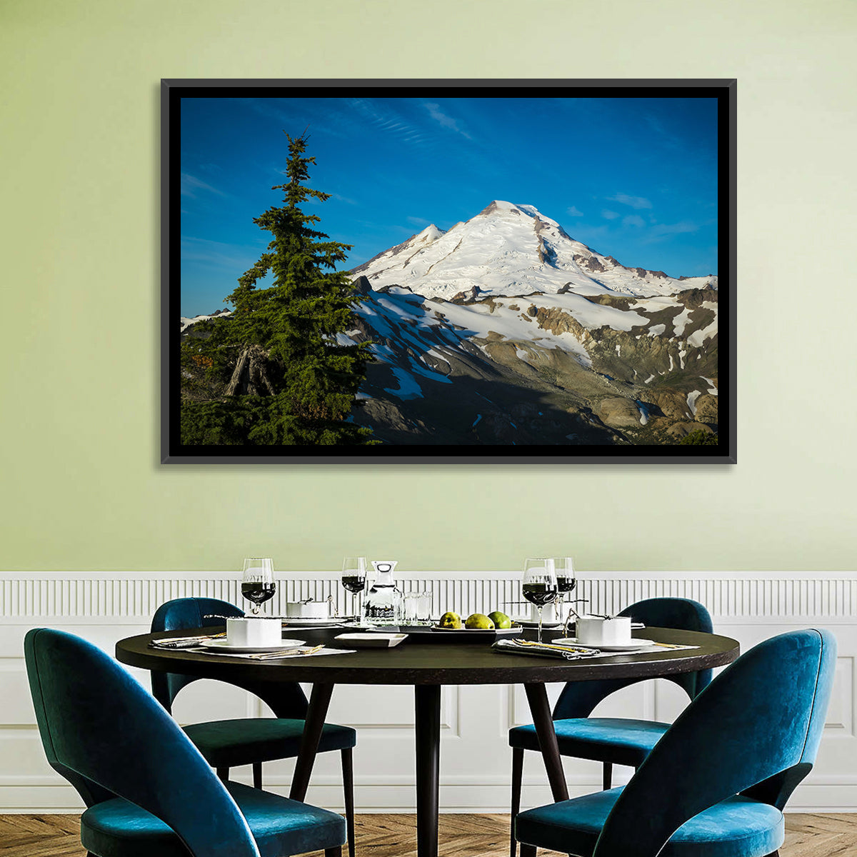 Mount Baker Wall Art in a room, landscape