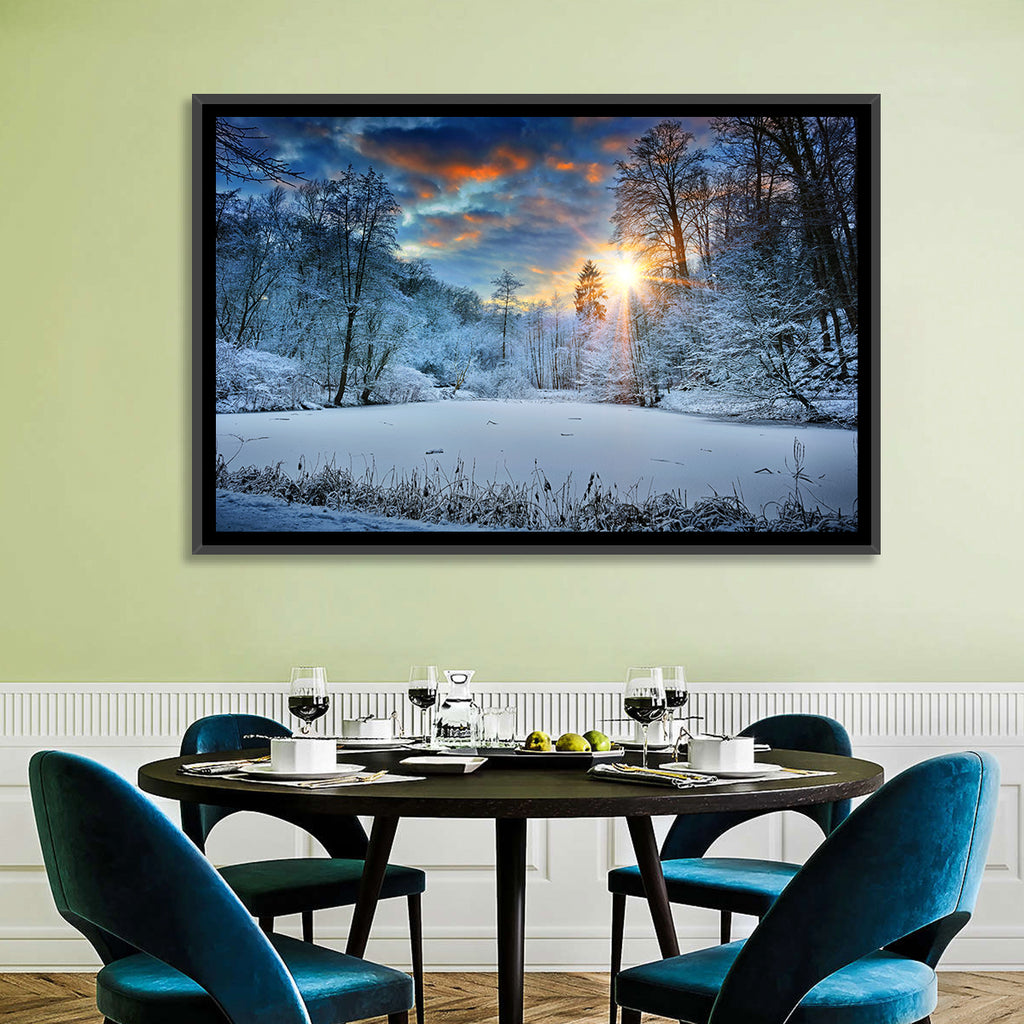 Frozen Forest Lake Wall Art