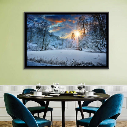 Frozen Forest Lake Wall Art