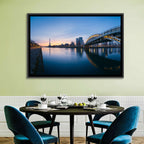 Eiffel Tower Golden Hour Reflection Wall Art