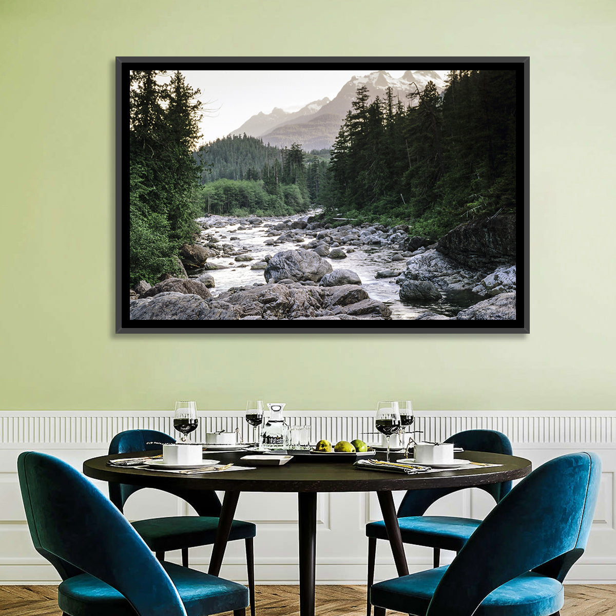 Snake River Mountain View Wall Art in a room, landscape