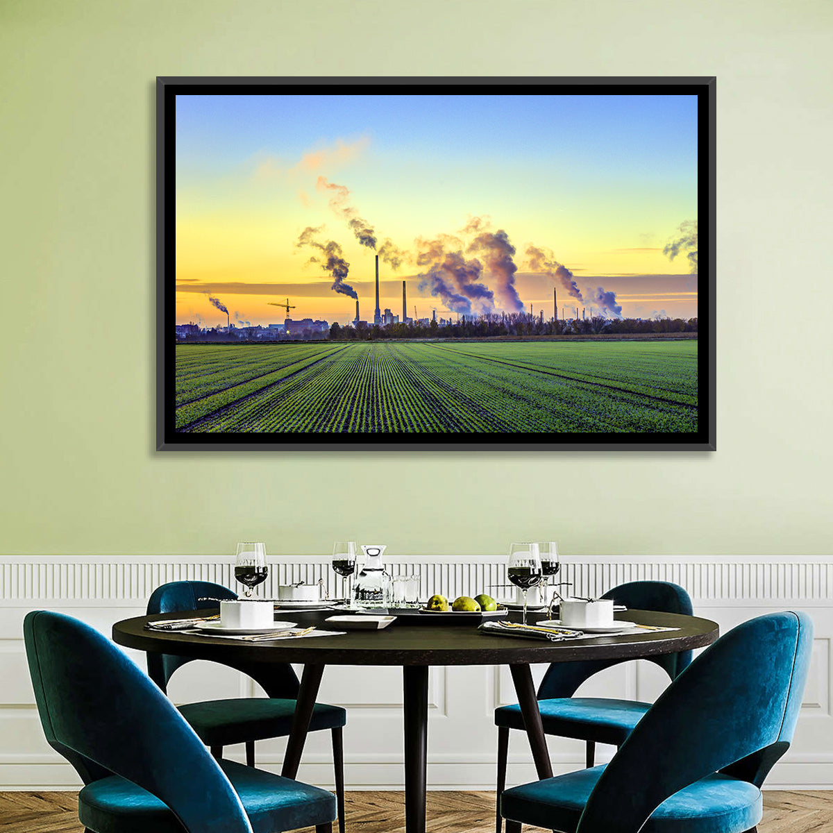 Frankfurt Industrial Edge Wall Art in a room, landscape