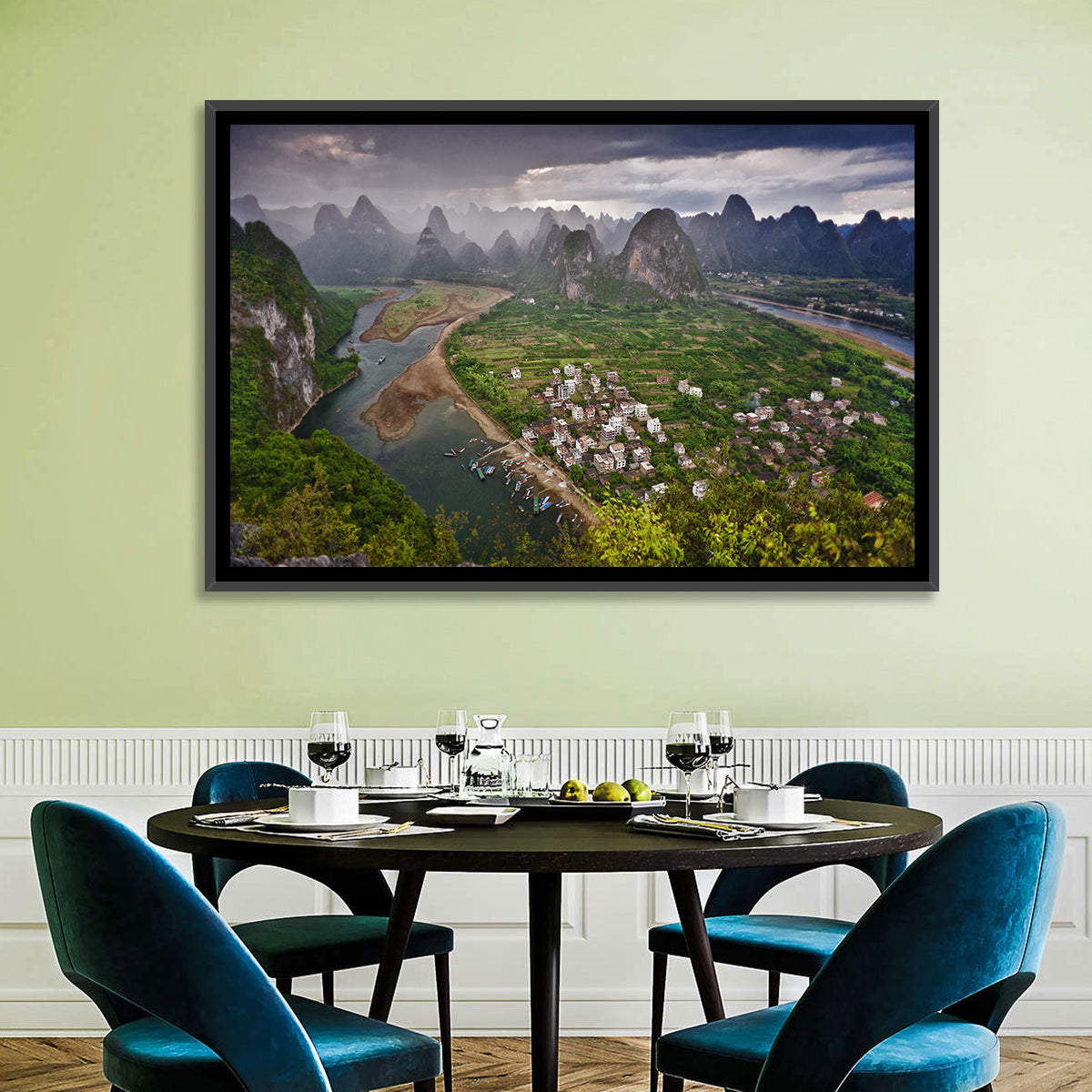 Laozhai Hill Karst Panorama Wall Art in a room, landscape