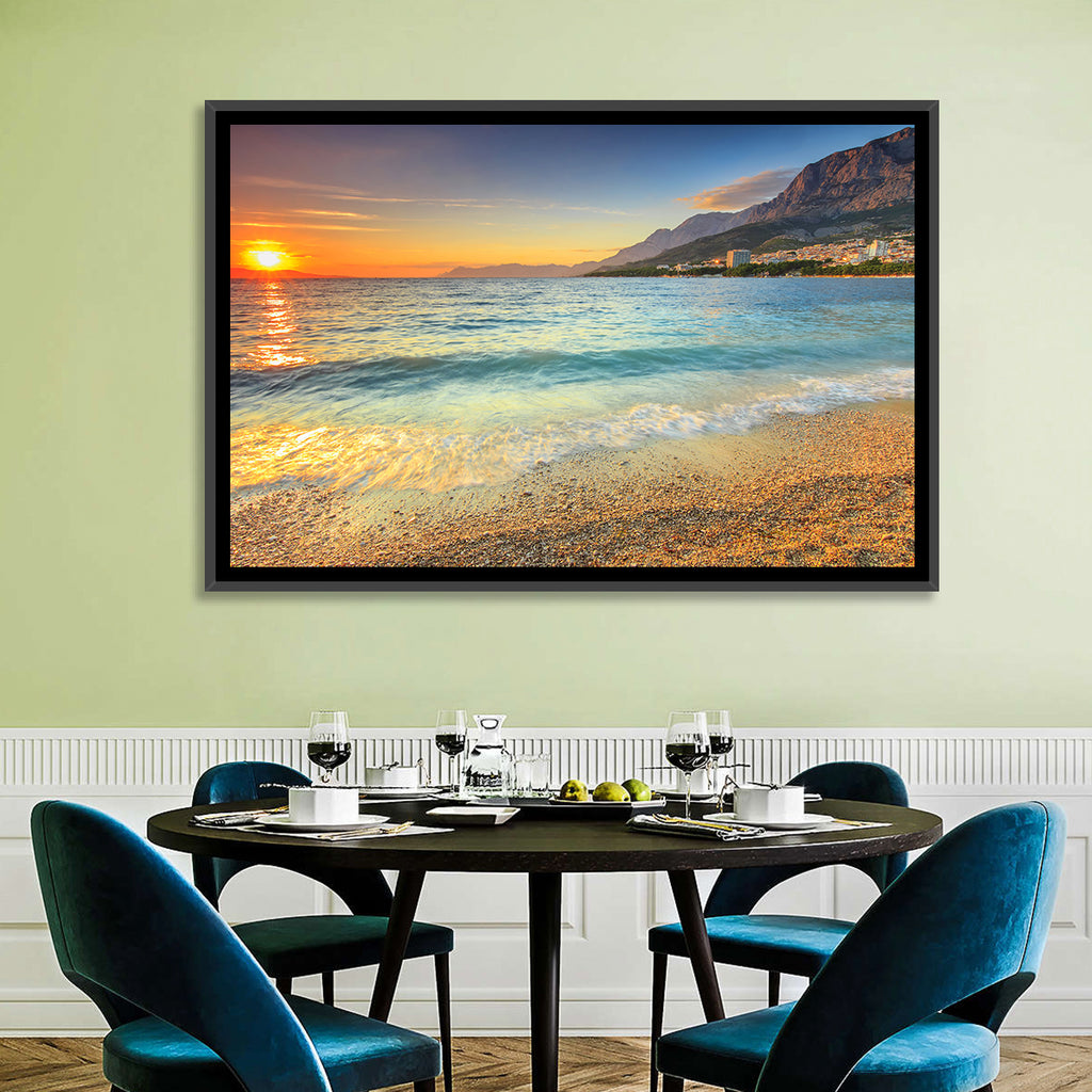 Makarska Pebble Beach Sunset Wall Art