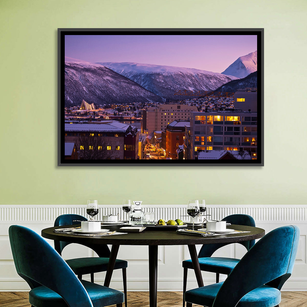 Tromsø Twilight Cityscape Wall Art