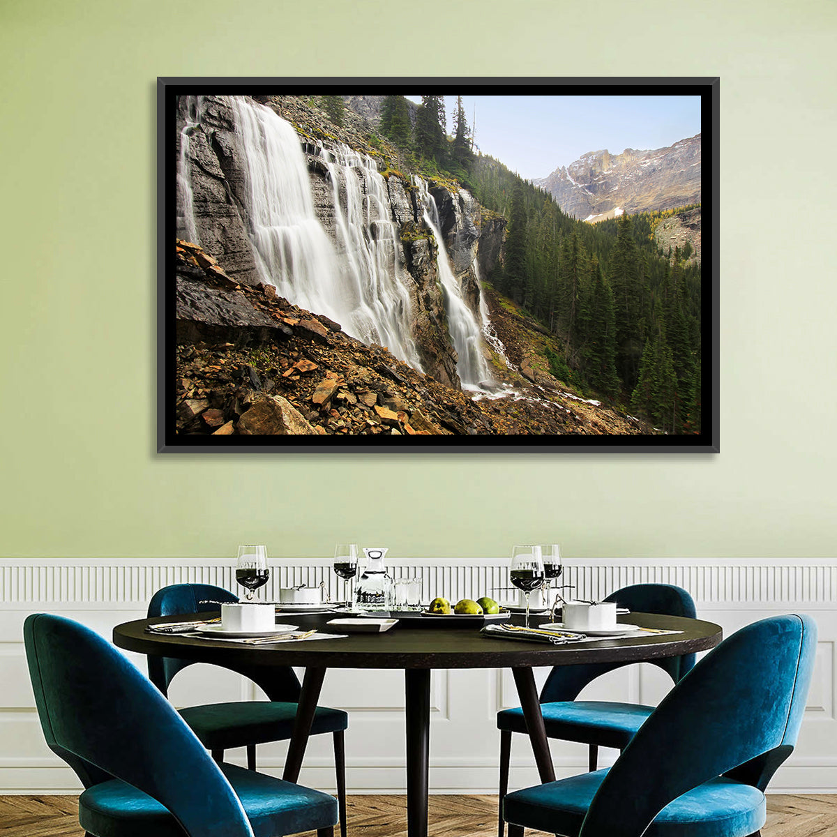 Seven Veils Falls Wall Art in a room, landscape