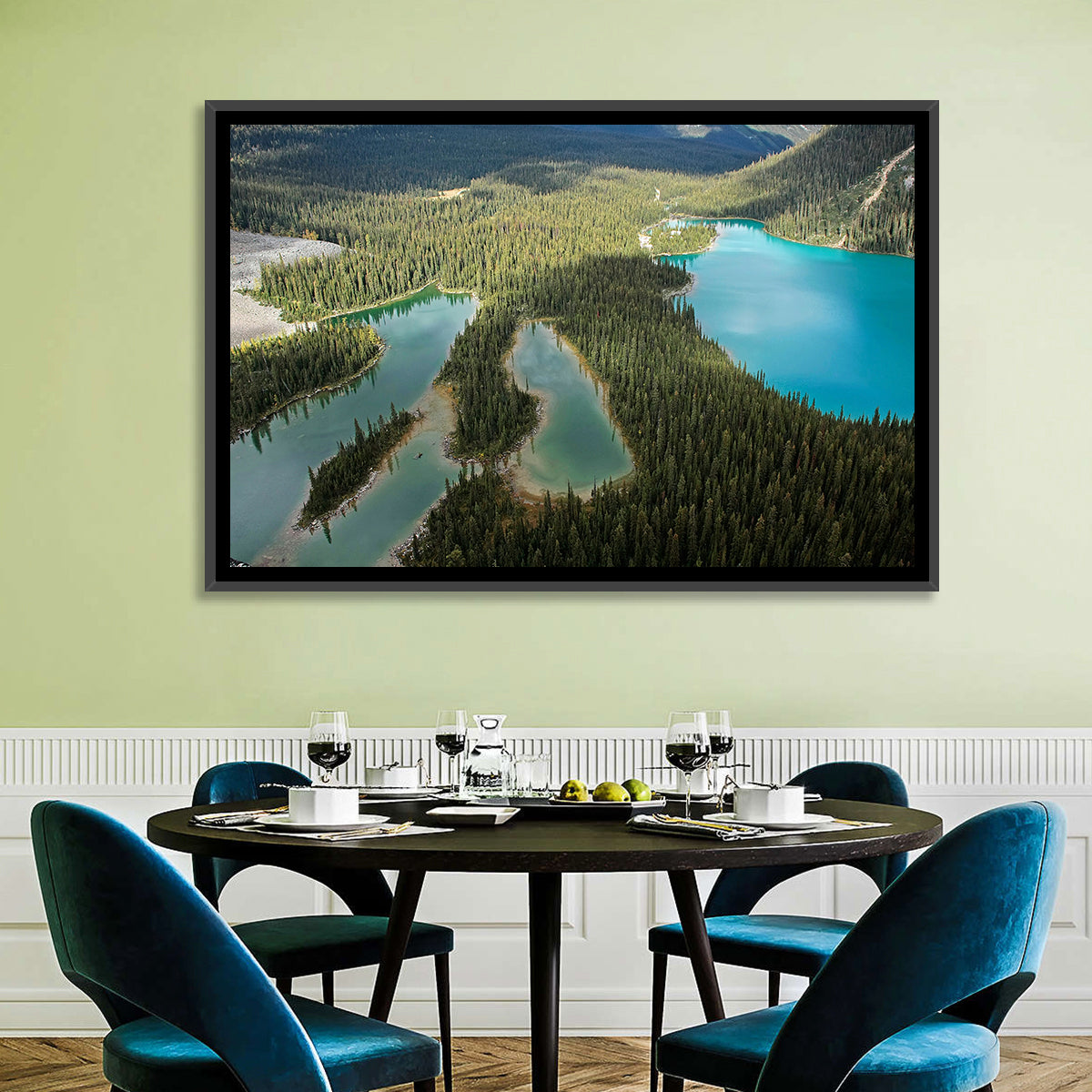 Mary and O Hara Lakes Wall Art in a room, landscape