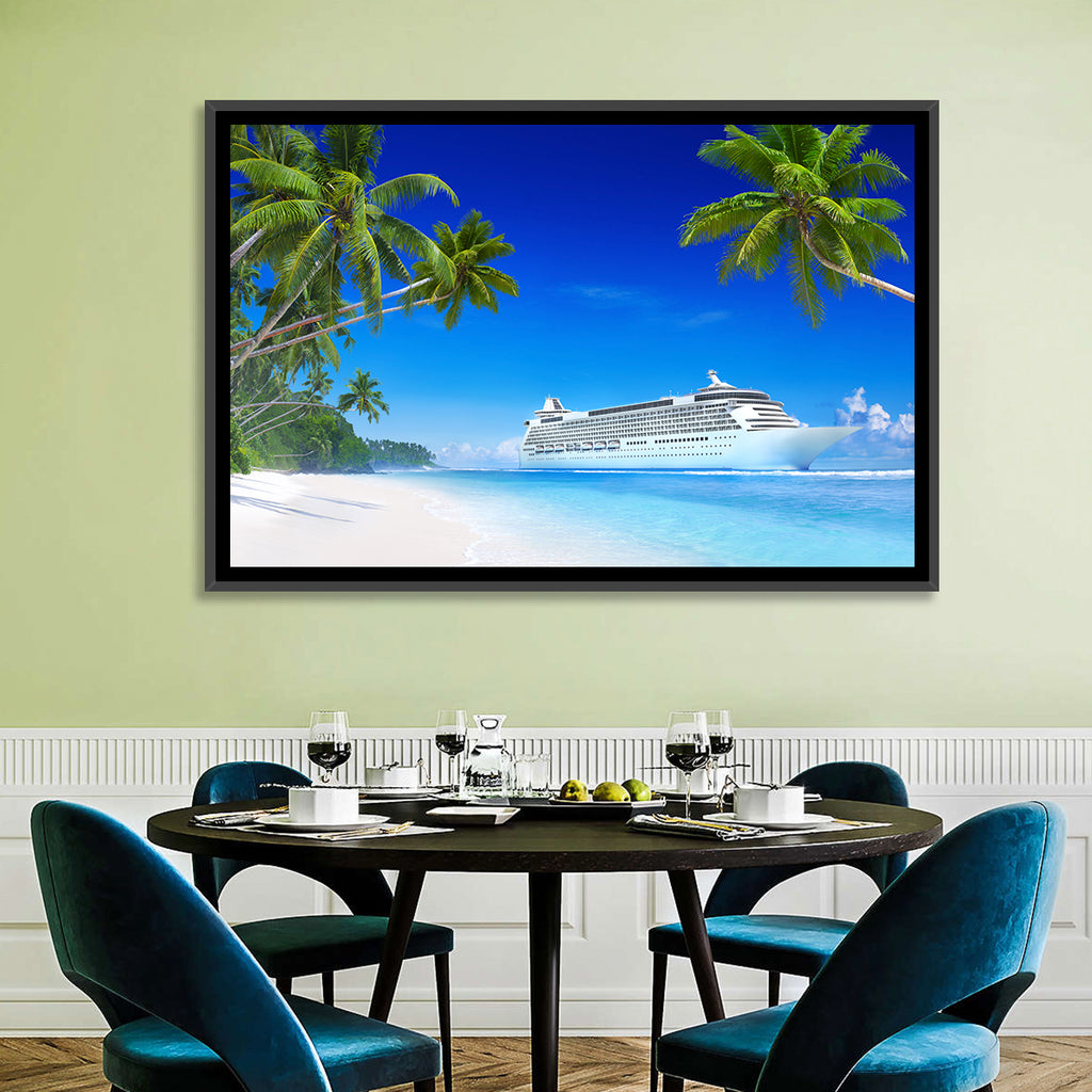Tropical Beach Cruise Ship Shoreline Wall Art