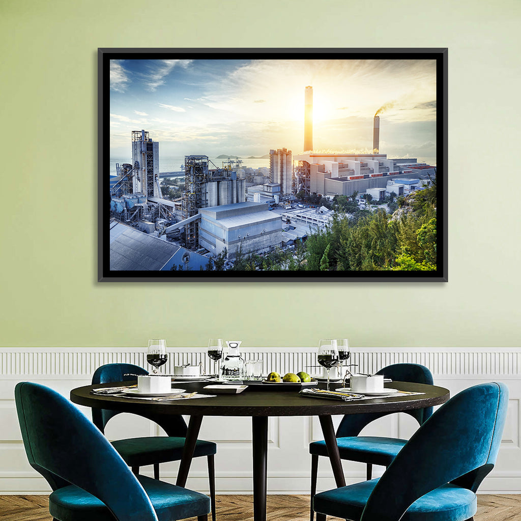 Coastal Power Plant at Sunrise Wall Art