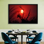 Giraffe Silhouette at Sunset Wall Art