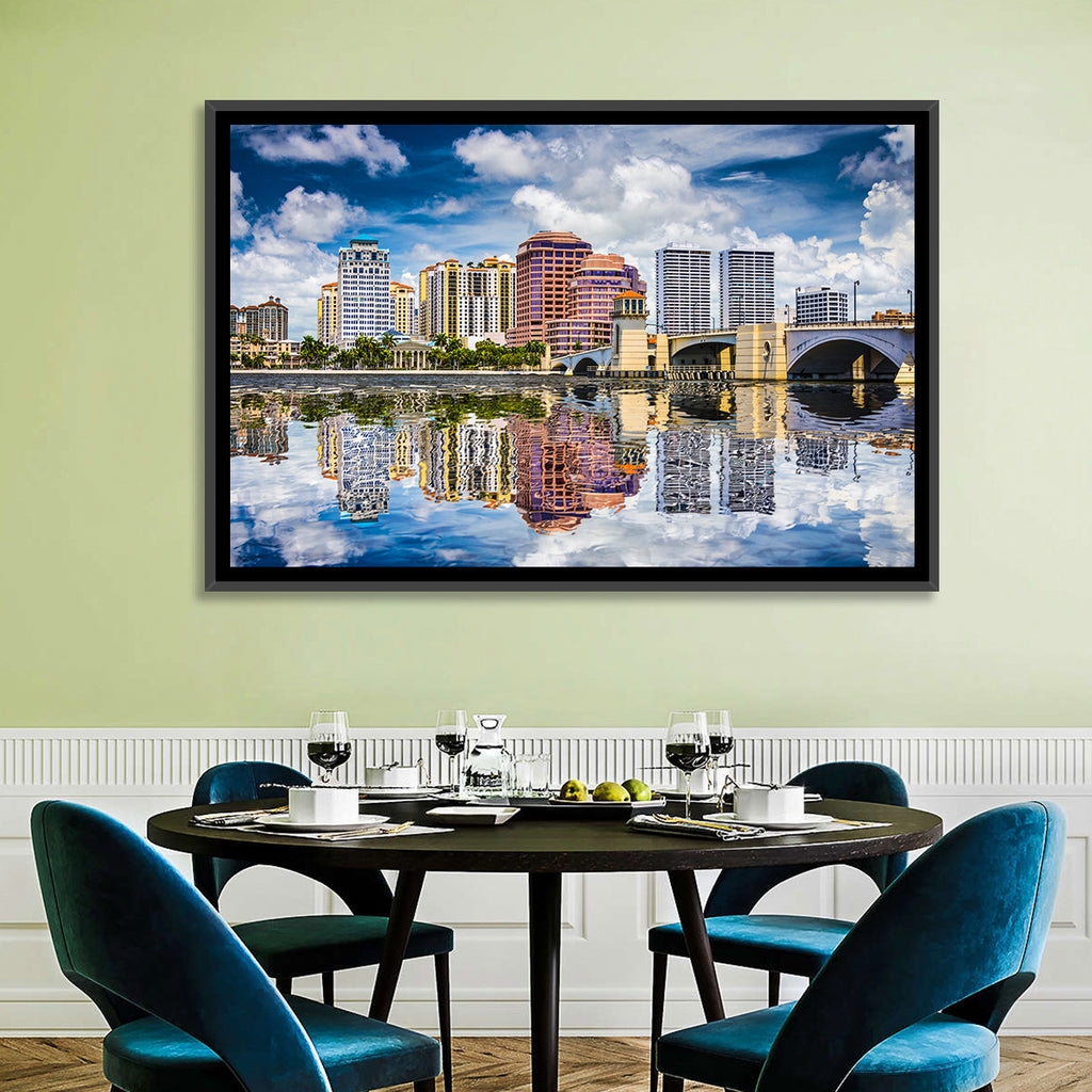 West Palm Beach Skyline Reflection Wall Art