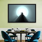 Moonlit Mountain Hut Wall Art
