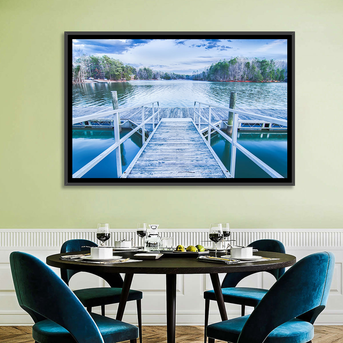 Morning at Lake Wylie Wall Art in a room, landscape