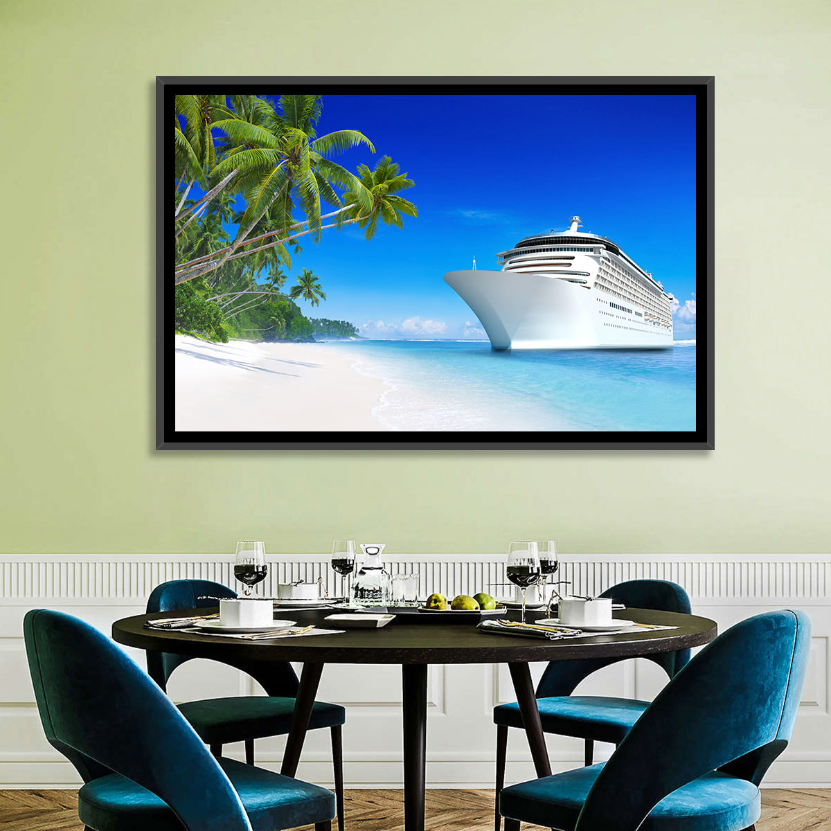 Luxurious Cruise Beach Docking Wall Art