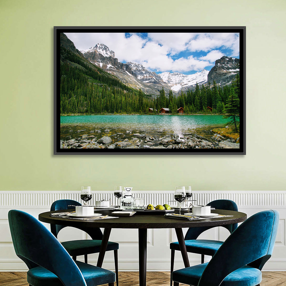 Lake O'hara Wall Art in a room, landscape