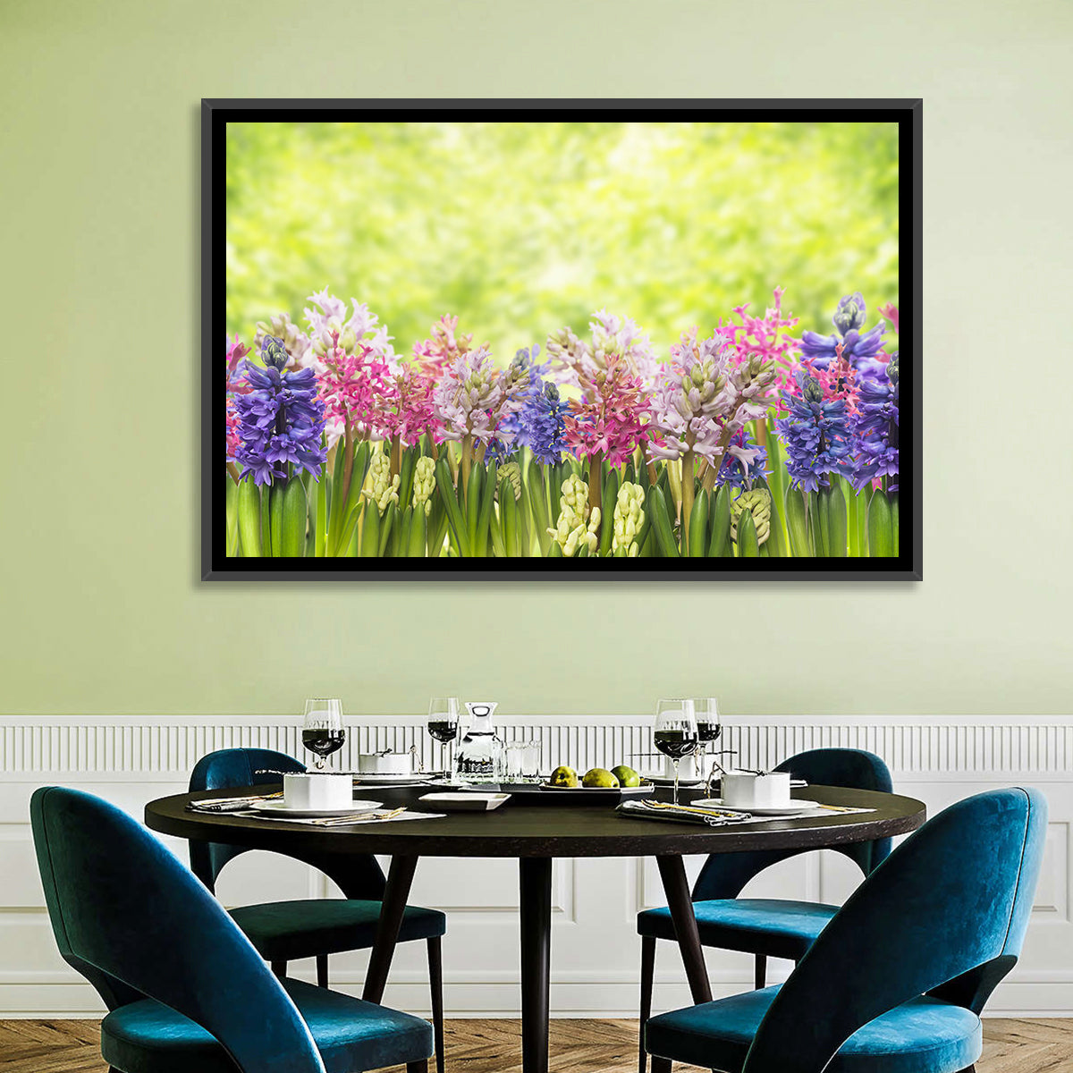 Hyacinth Cluster in Bloom Wall Art in a room, landscape