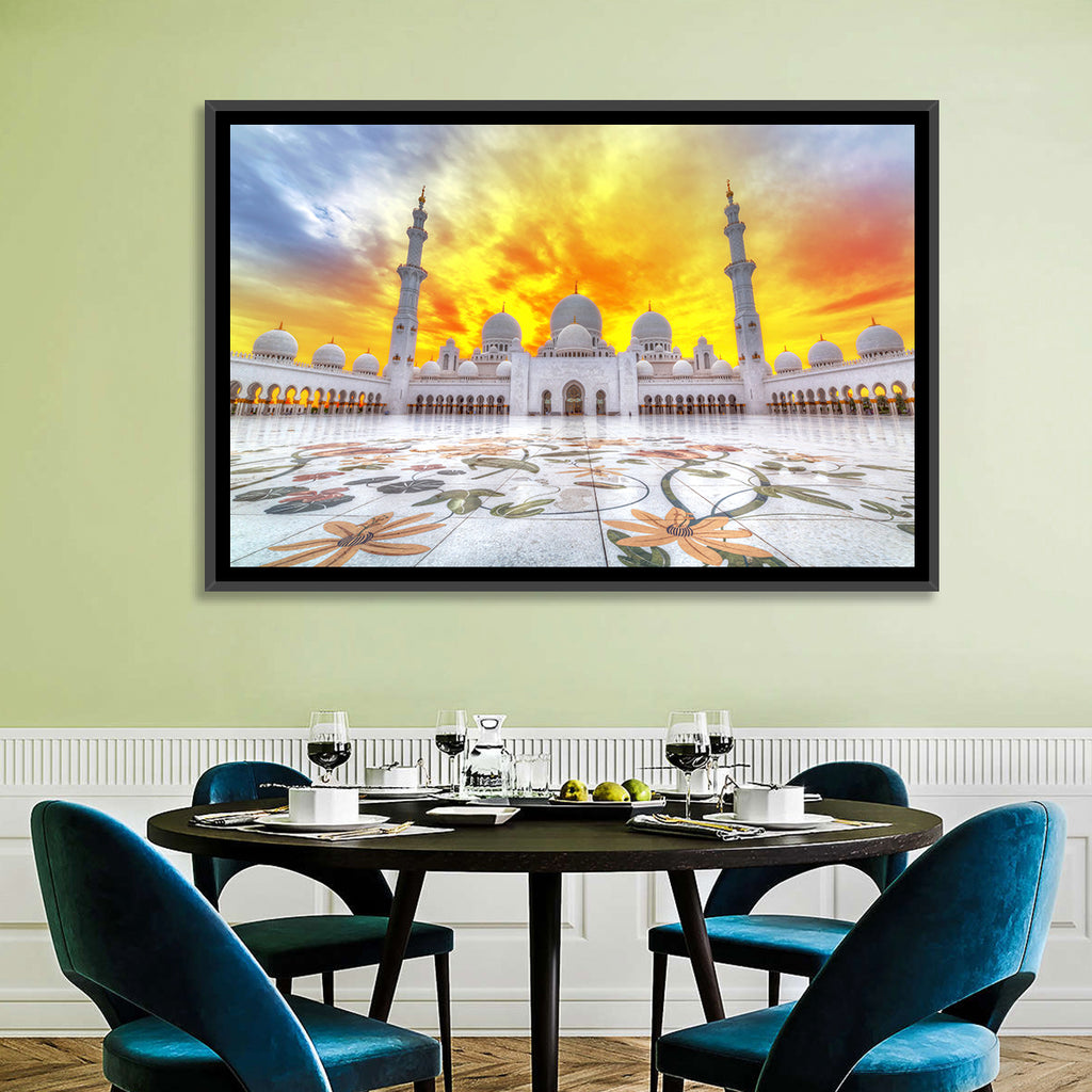 Sheikh Zayed Grand Mosque at Sunset Wall Art