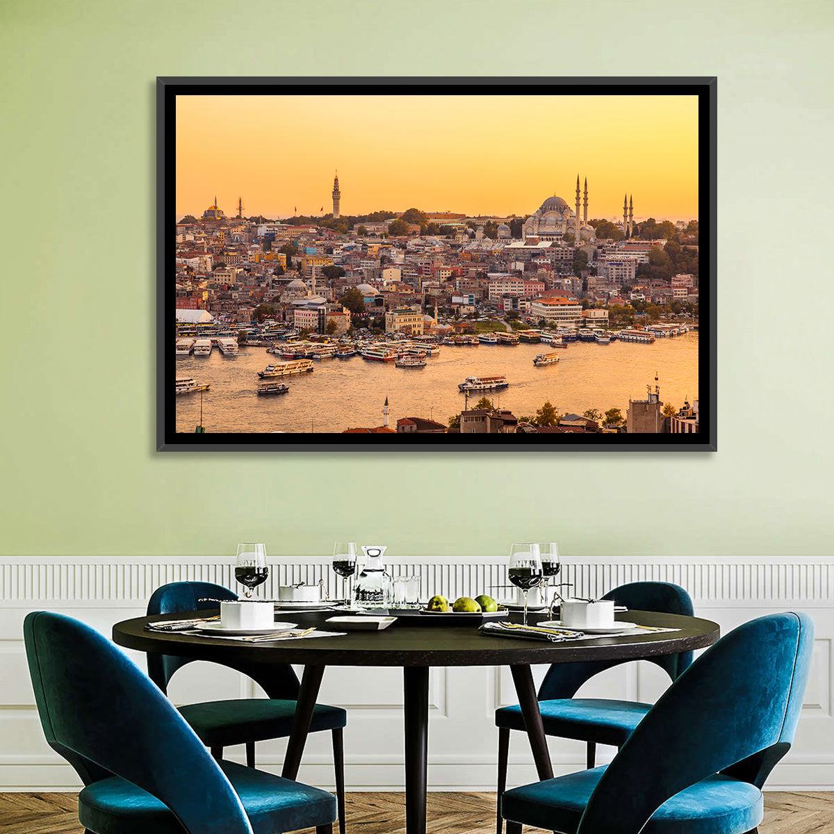 Golden Horn Bay, Istanbul Wall Art in a room, landscape
