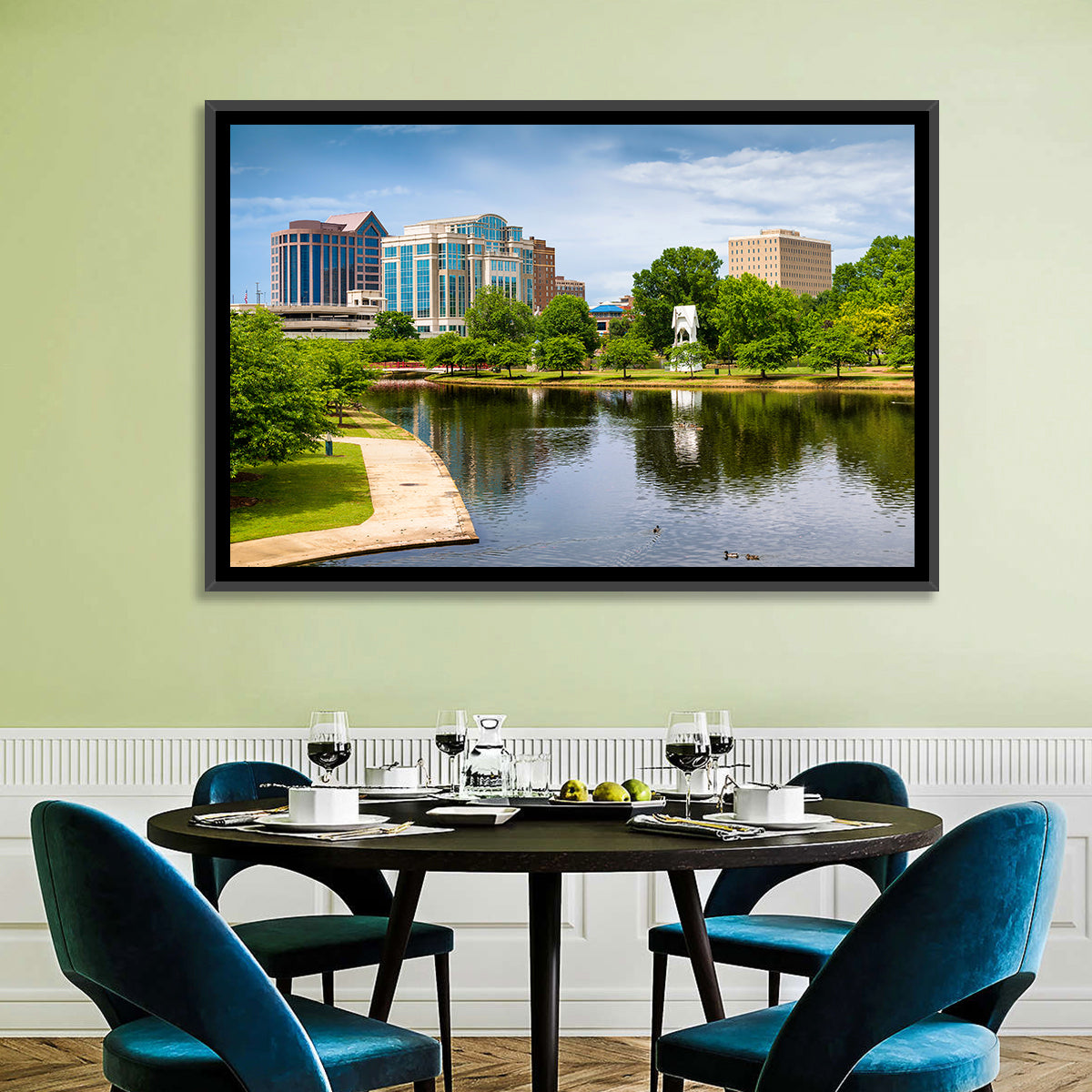 Big Spring Park Skyline, Huntsville Wall Art in a room, landscape