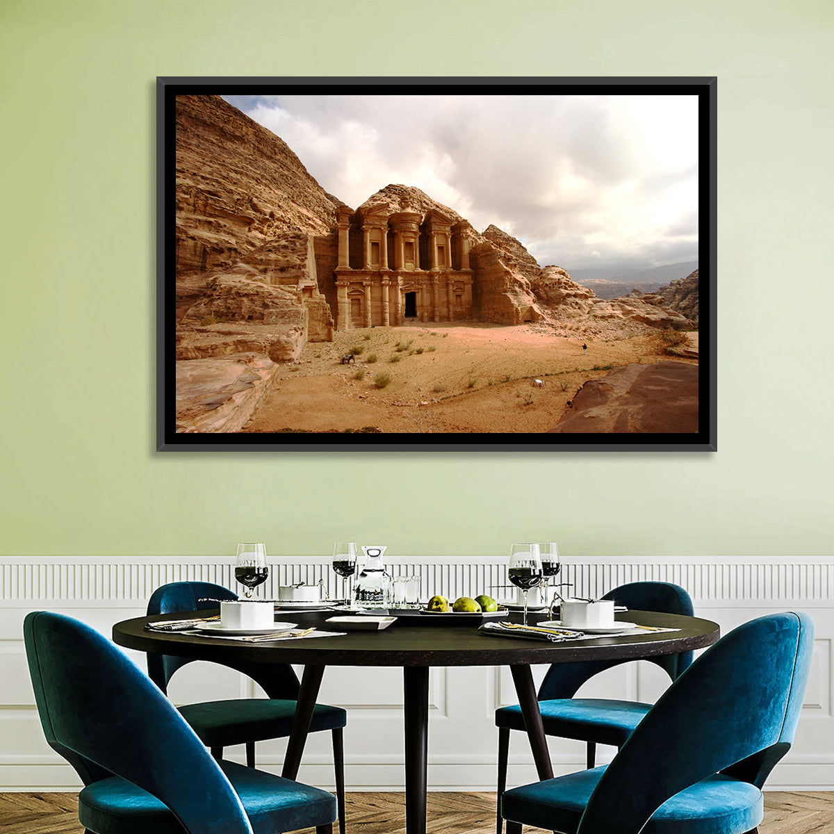 The Monastery of Petra, Jordan Wall Art in a room, landscape