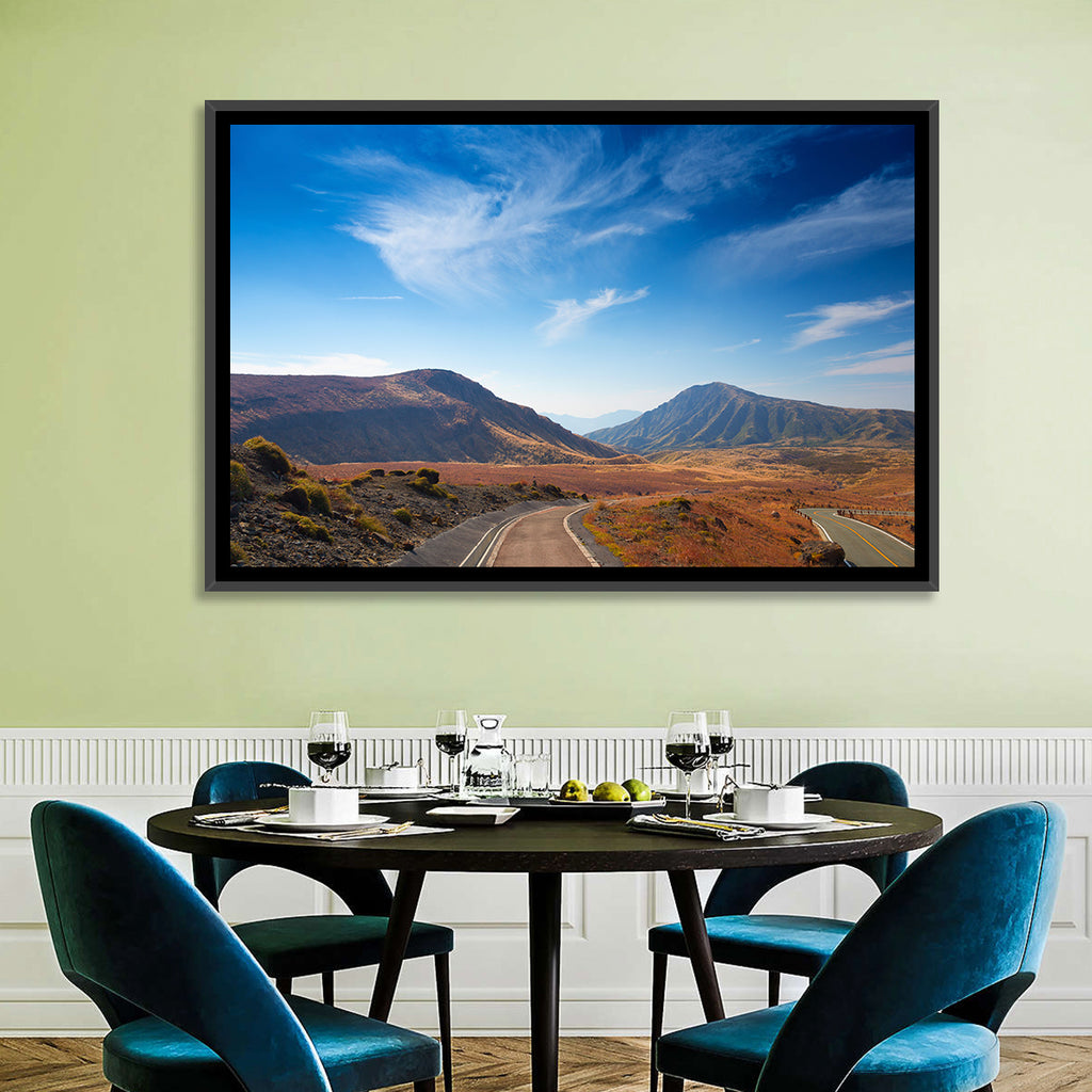 Mount Aso Winding Road Wall Art