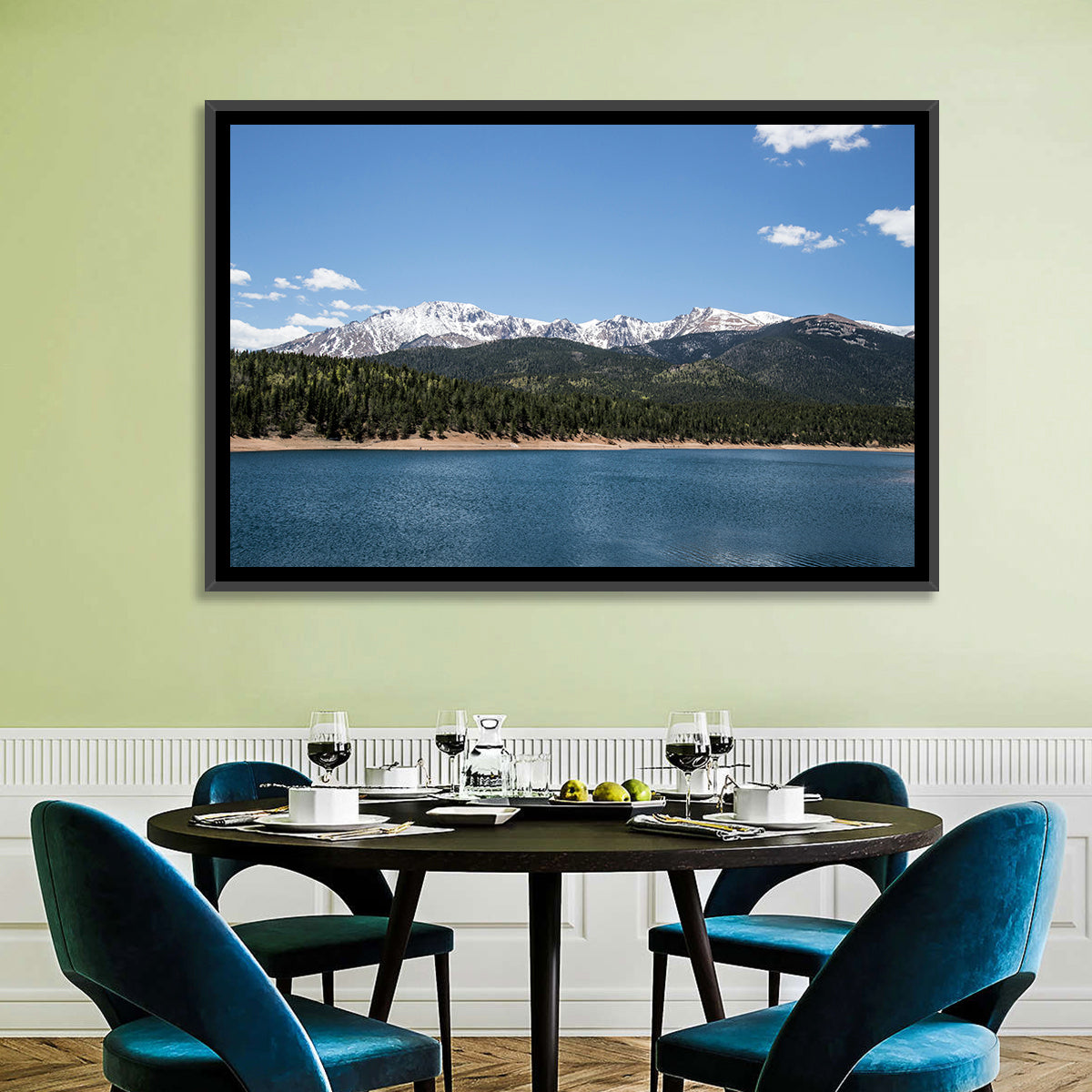 Pikes Peak from Crystal Lake Wall Art in a room, landscape