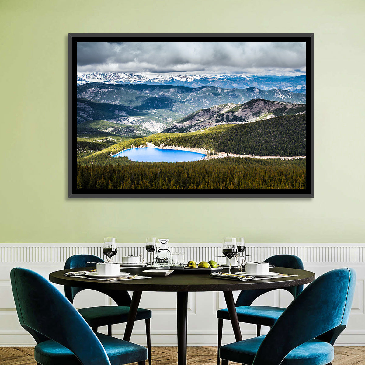 Mt Evans Echo Lake View Wall Art in a room, landscape