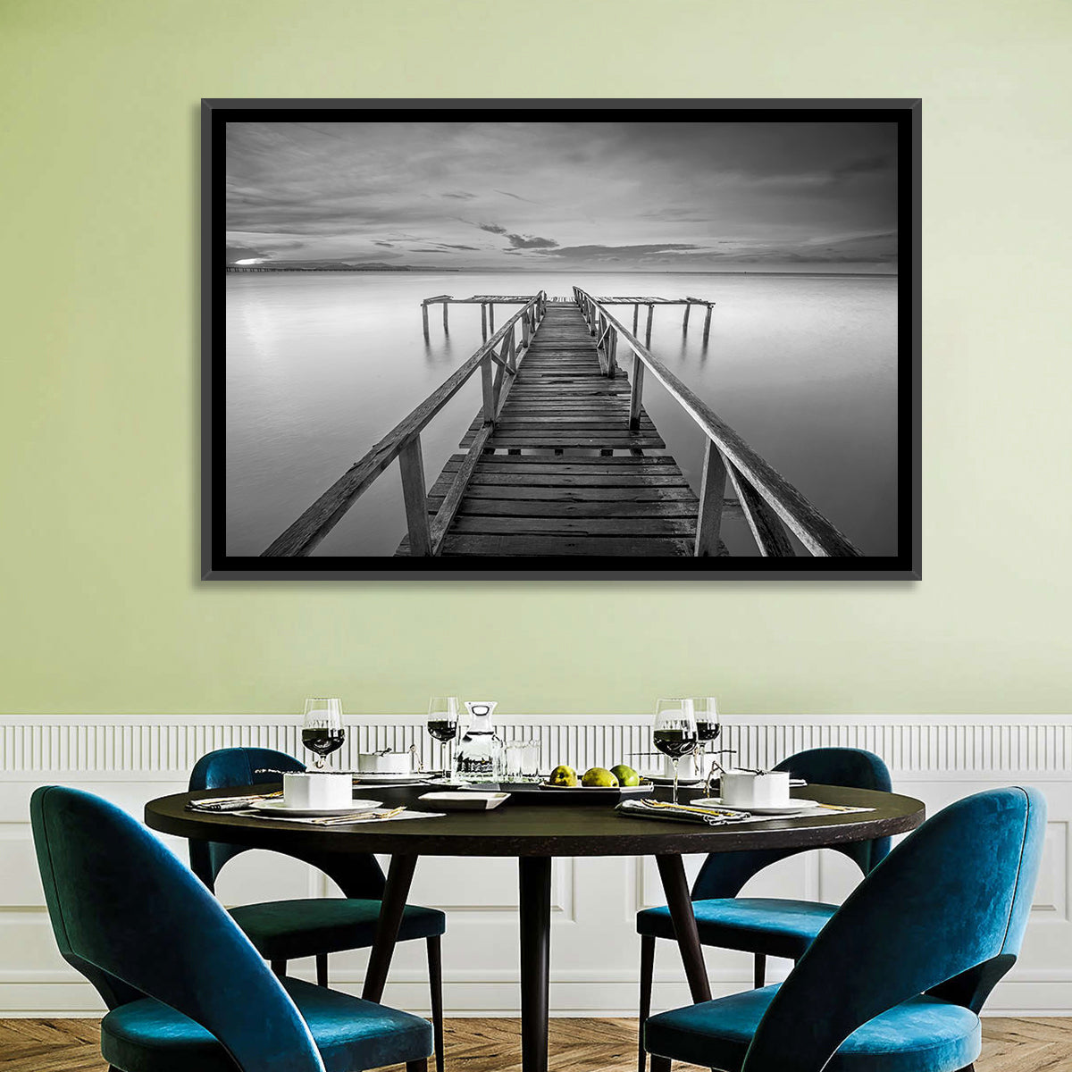 Teluk Tempoyak Jetty at Dusk Wall Art in a room, landscape