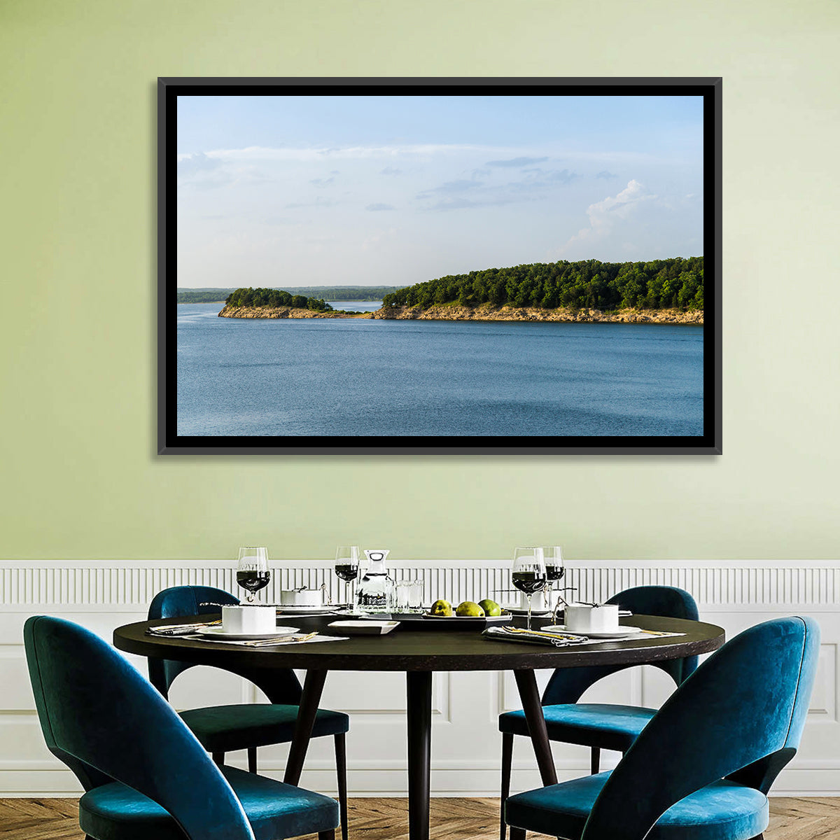 Truman Lake Peninsula Wall Art in a room, landscape