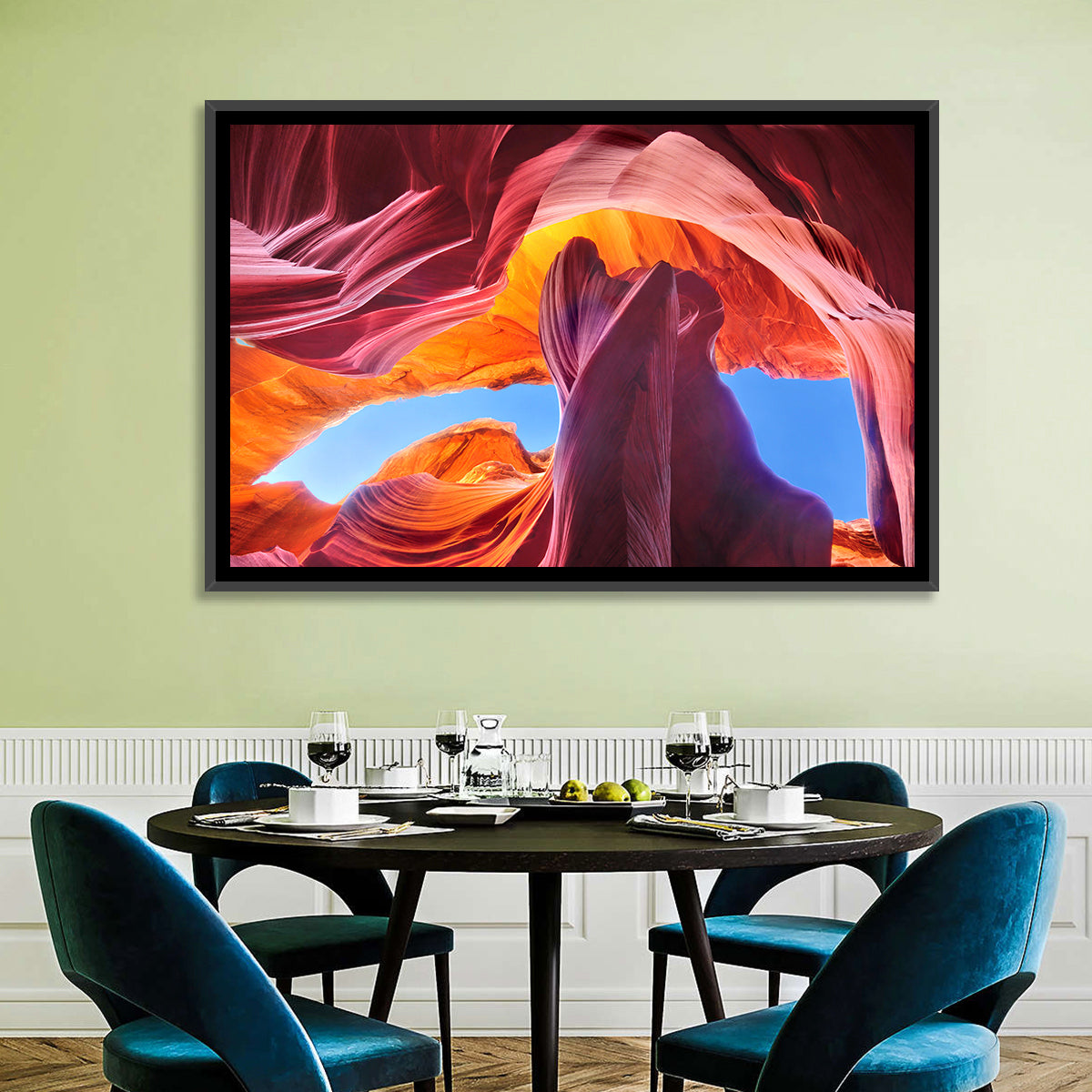 Antelope Canyon Wall Art in a room, landscape