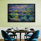 Autumn Canopy Forest with Cabin Roof Wall Art
