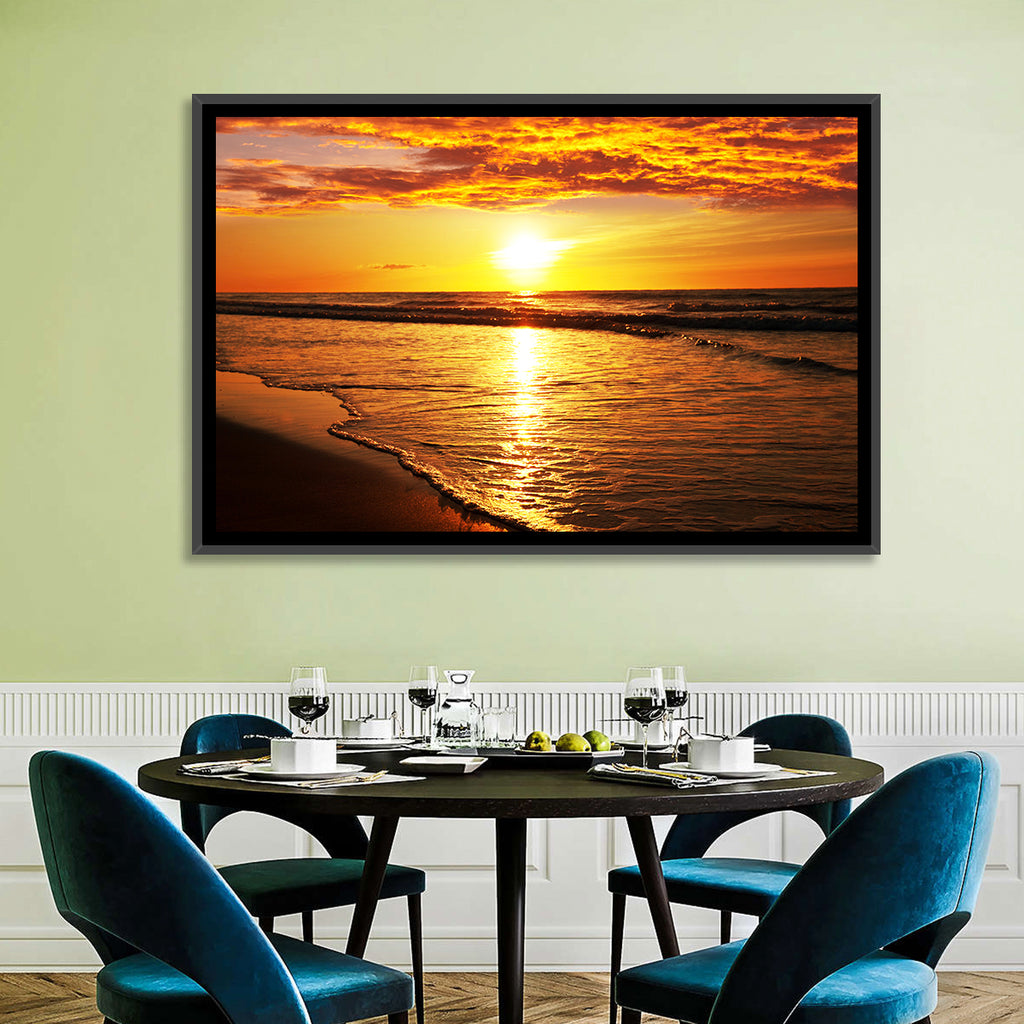 Golden Thai Beach Sunset Wall Art
