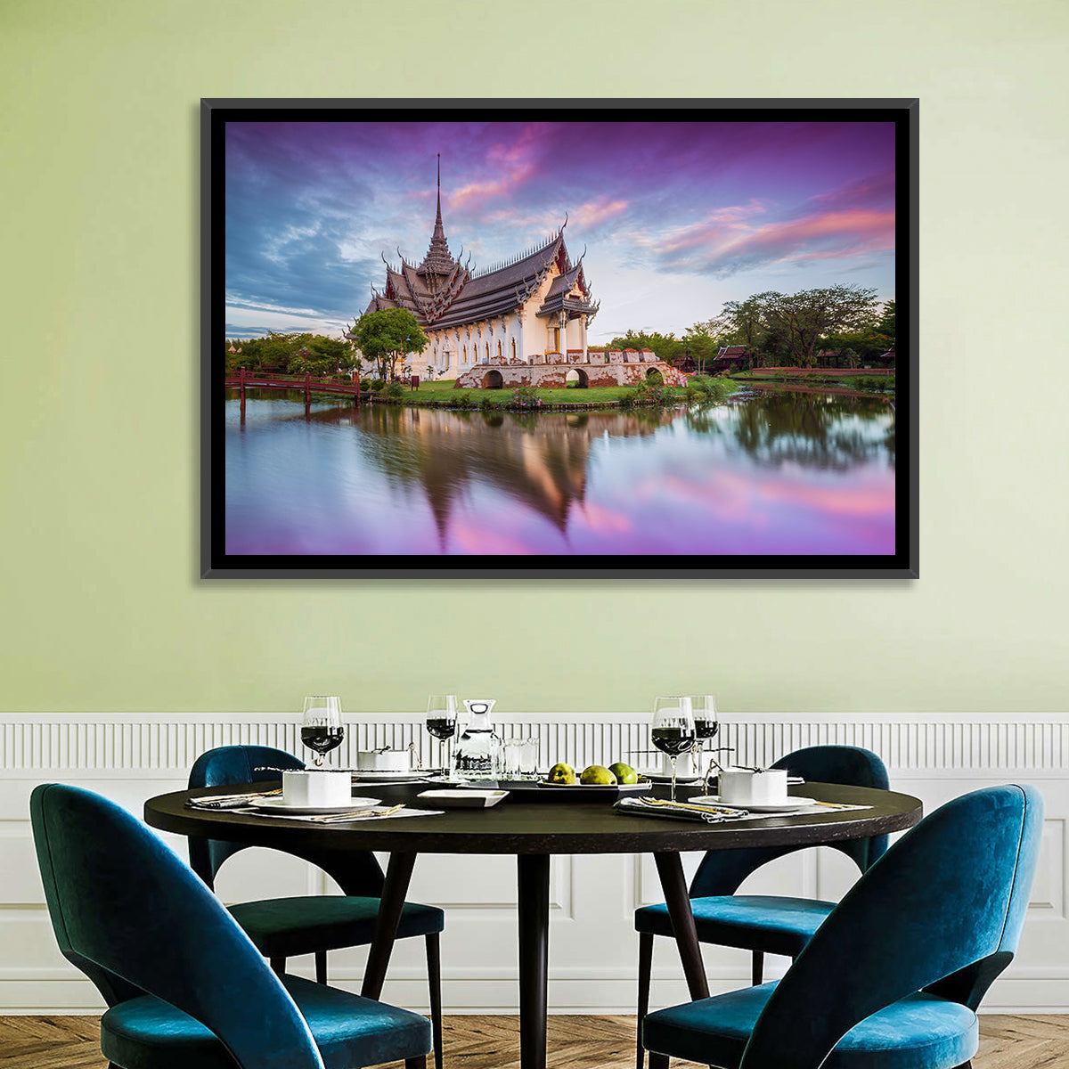 Sanphet Prasat Palace at Dusk Wall Art in a room, landscape