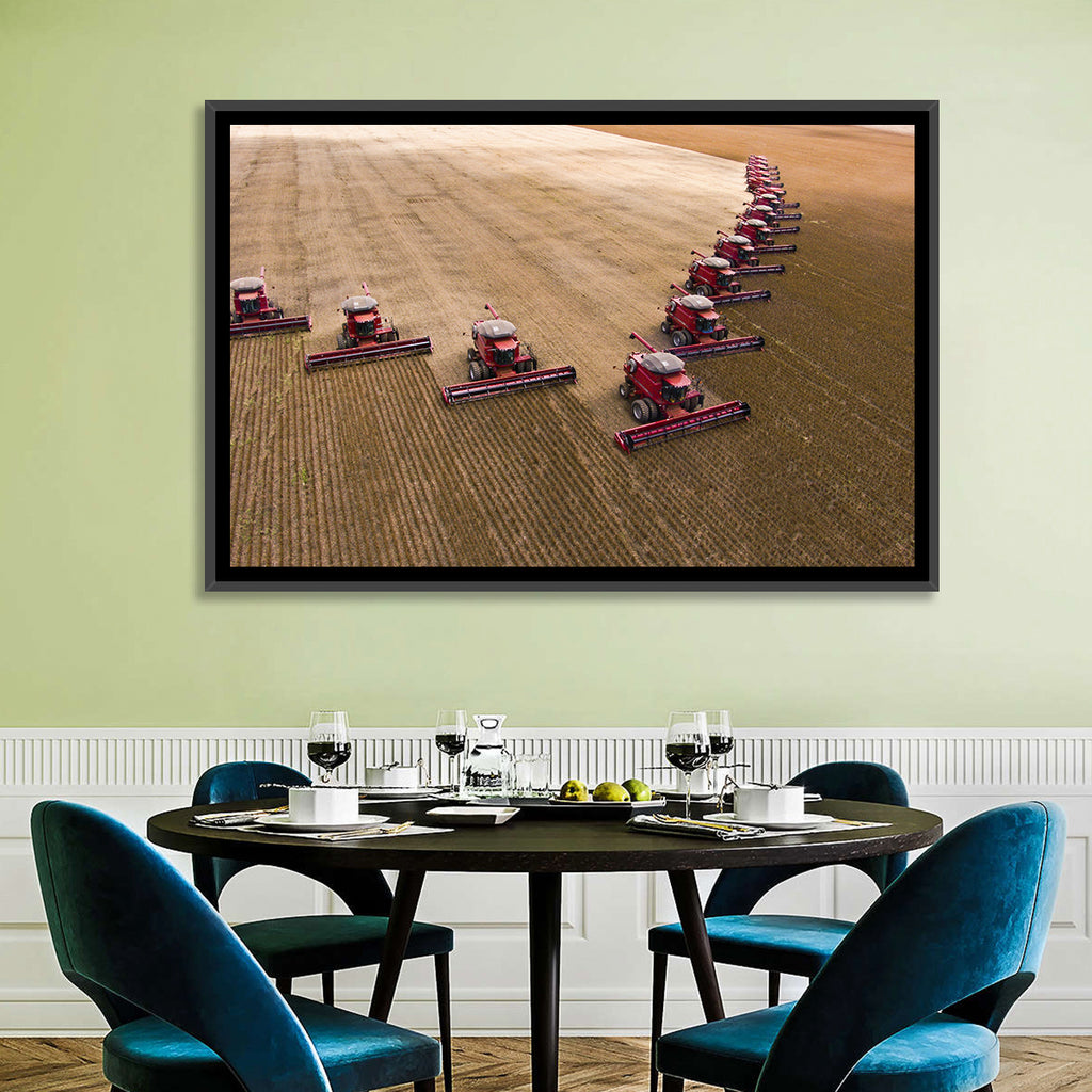 Aerial Soybean Harvest Wall Art