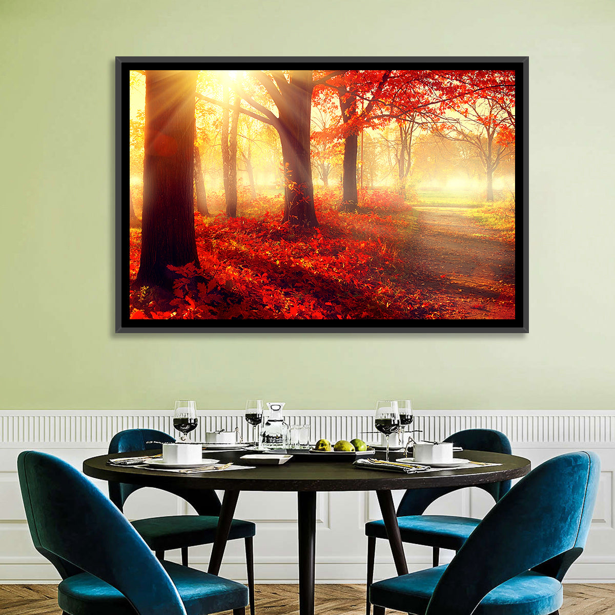 Sunlit Forest Path Wall Art