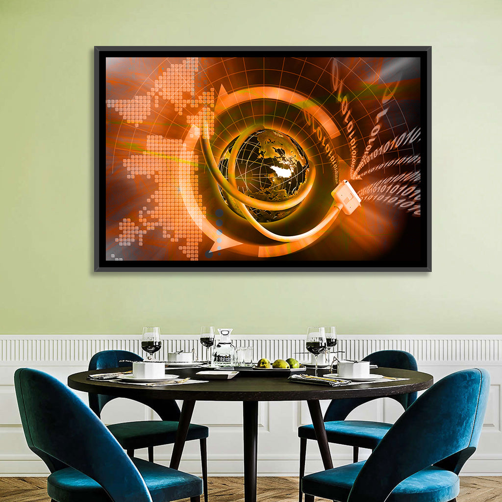 Digital Connectivity Globe Wall Art