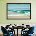 Turquoise Wave on Sandy Beach Wall Art