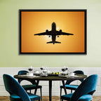 Sunset Jet Silhouette Wall Art