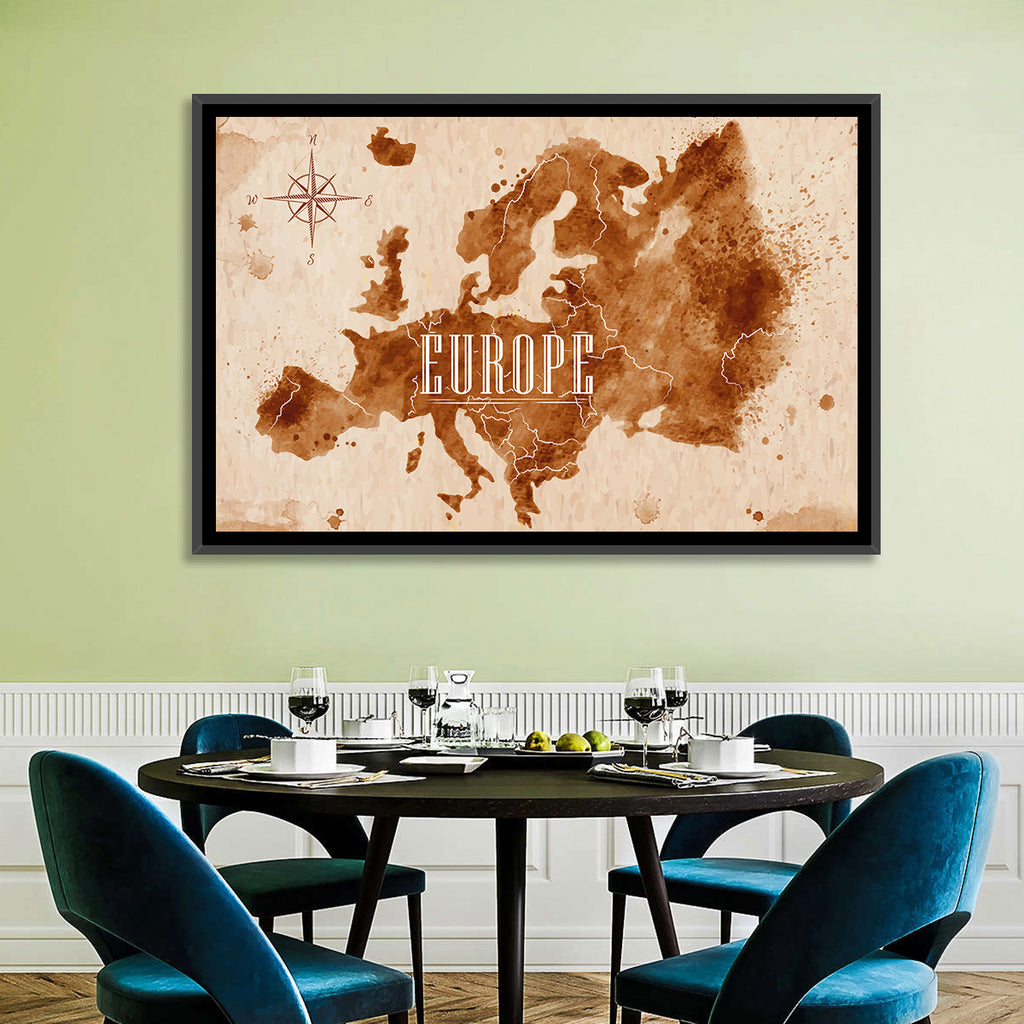 Retro Europe Map Wall Art
