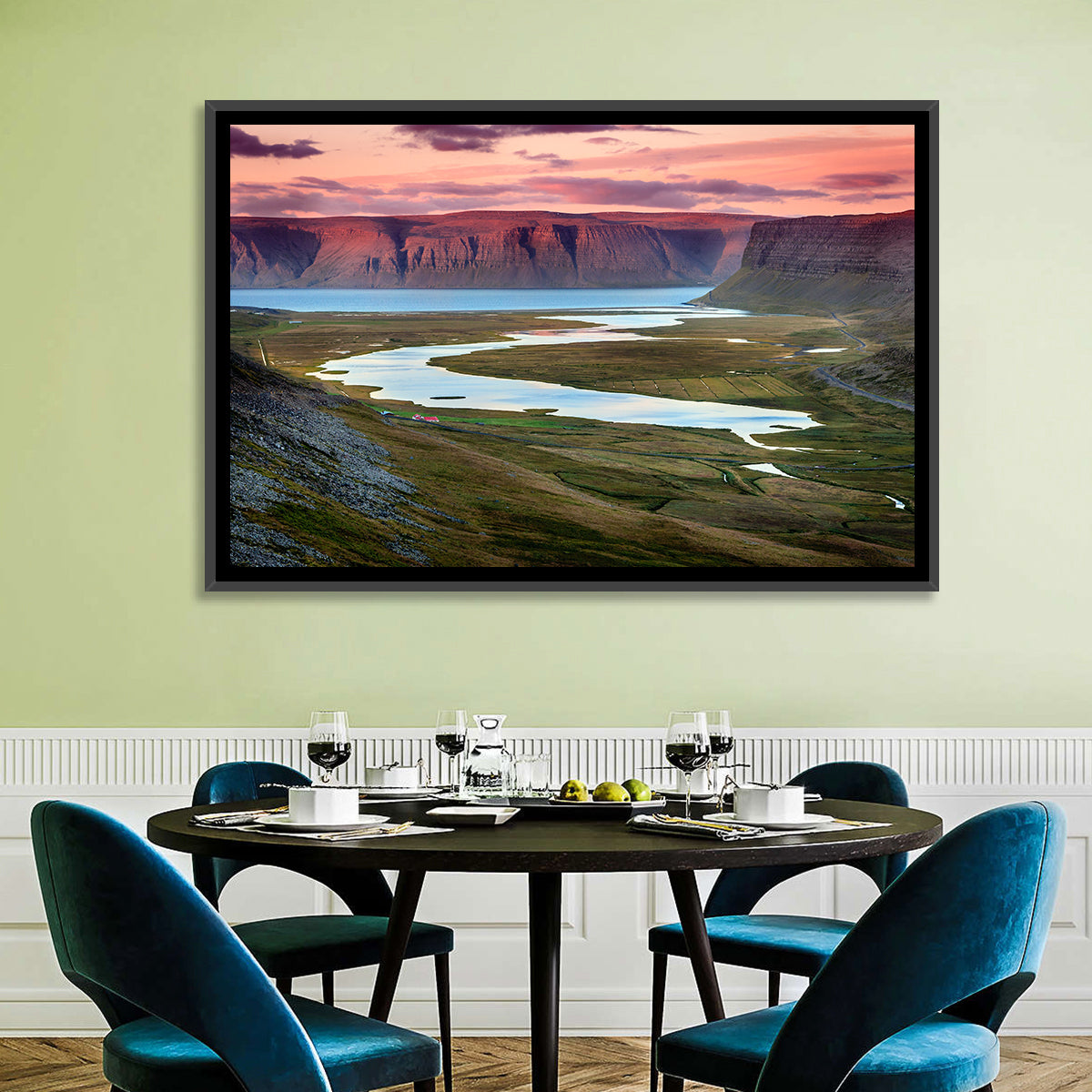 Westfjords Dusk, Iceland Wall Art in a room, landscape