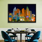 Las Vegas Big Apple Coaster at Night Wall Art