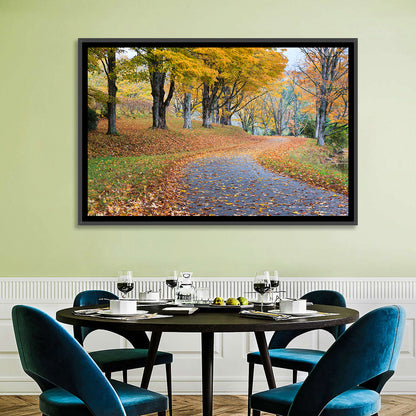 Autumn Leaves on Road Wall Art