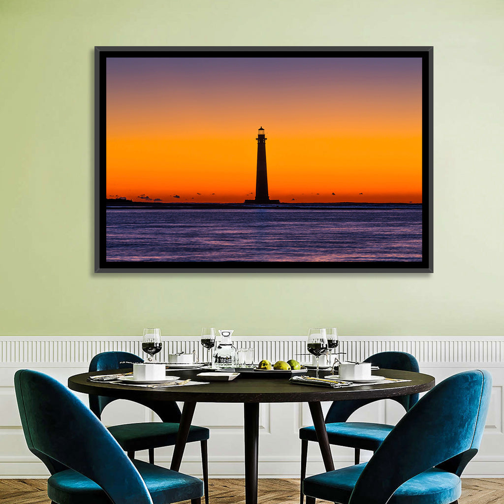 Minimalist Lighthouse Silhouette at Twilight Wall Art