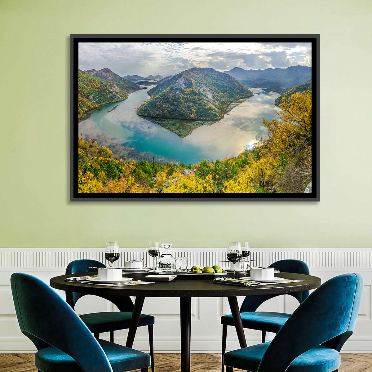 Rijeka Crnojevića Bend, Lake Skadar Wall Art in a room, landscape