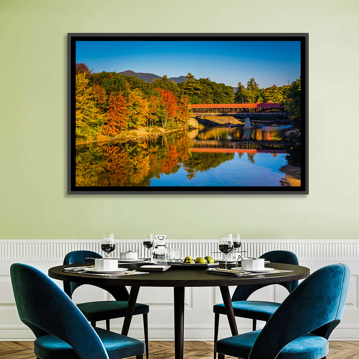 Albany Covered Bridge on Saco River Wall Art