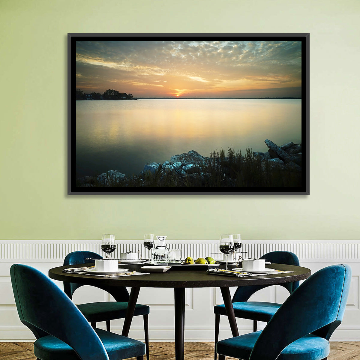 Lake Conroe Sunset Reflection Wall Art