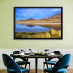 Red Lagoon Flamingo Reflection Wall Art
